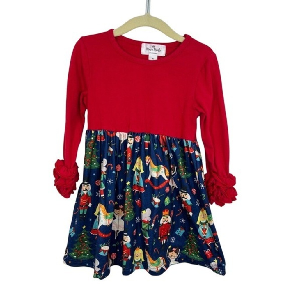 Marie Nicole Kids Girls‎ Red Long Sleeve Nutcracker Christmas Dress Size S